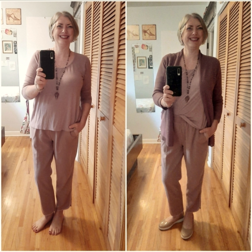 Dusty rose drawstring waist pants/joggers